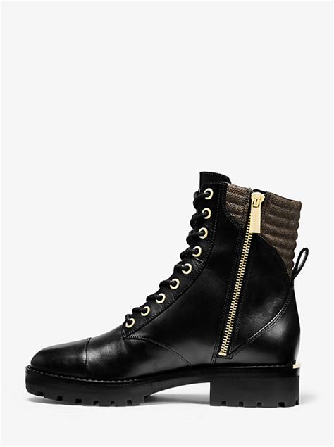 michael michael kors bastian leather combat boot|michael kors cowboy boots.